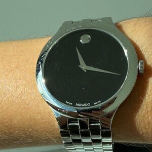 Movado Black Dial Silver